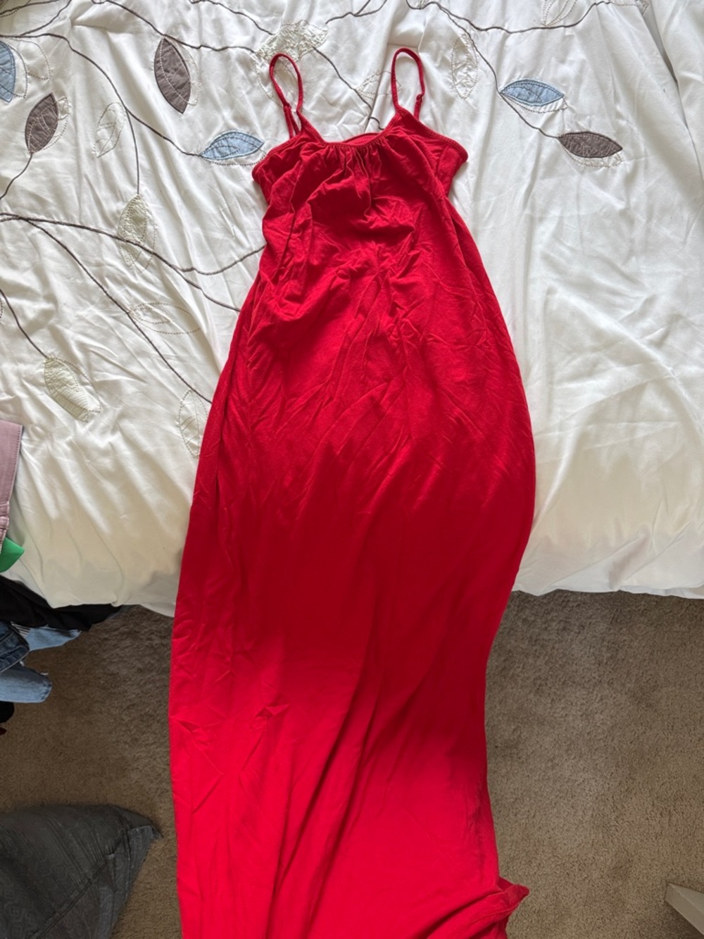 Express Red Spaghetti-Strap Maxi Dress